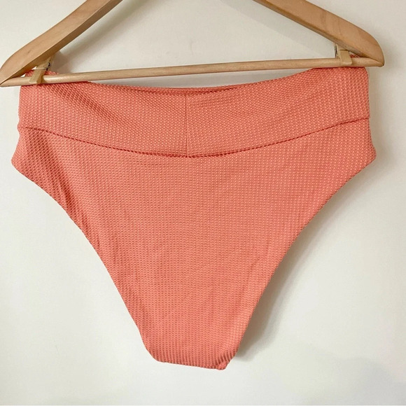 Aerie High Cut Cheeky Peach Waffle Knit Bikini  Bottoms - Picture 4 of 7